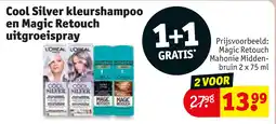 Kruidvat Cool silver kleurshampoo en magic retouch uitgroeispray aanbieding
