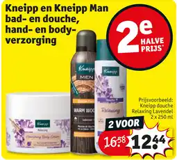 Kruidvat Kneipp en kneipp man bad en douche, hand en body verzorging aanbieding