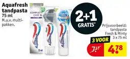 Kruidvat Aquafresh tandpasta aanbieding