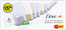 Kruidvat Dove anti-transpirant deodorant refillable kit aanbieding