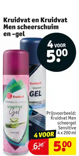 Kruidvat Kruidvat en kruidvat men scheerschuim en gel aanbieding