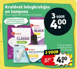 Kruidvat Kruidvat inlegkruisjes en tampons aanbieding