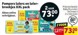 Kruidvat Pampers luiers en luier broekjes xxl pack aanbieding