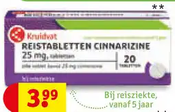 Kruidvat Reistabletten cinnarizine aanbieding