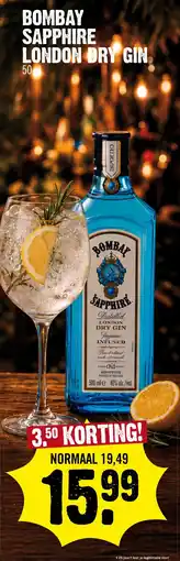Super Dirck 3 Bombay Sapphire London Dry Gin aanbieding