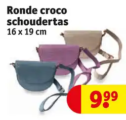 Kruidvat Ronde croco schoudertas aanbieding