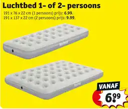 Kruidvat Luchtbed 1- of 2- persoons aanbieding