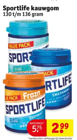 Kruidvat Sportlife kauwgom aanbieding