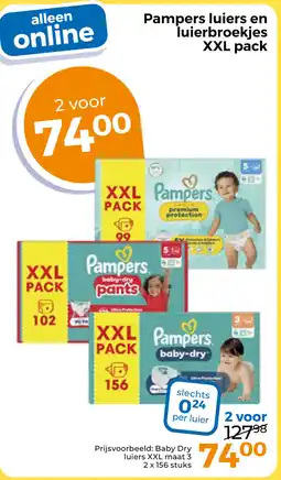 Trekpleister Pampers luiers en luierbroekjes XXL pack aanbieding