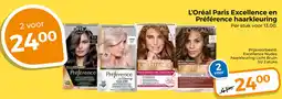 Trekpleister L'Oréal Paris Excellence en Préférence haarkleuring aanbieding
