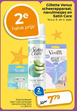 Trekpleister Gillette Venus scheerapparaat, navulmesjes en Satin Care aanbieding