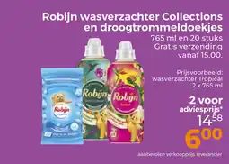 Trekpleister Robijn wasverzachter Collections en droogtrommeldoekjes aanbieding