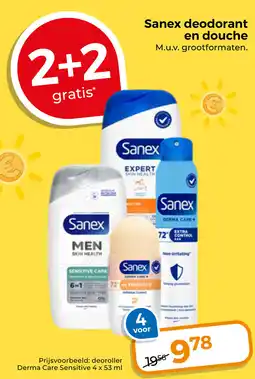 Trekpleister Sanex deodorant en douche aanbieding