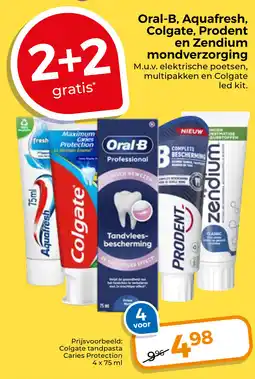 Trekpleister Oral-B, Aquafresh, Colgate, Prodent en Zendium mondverzorging aanbieding
