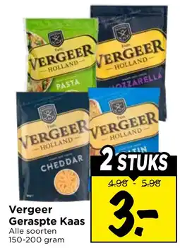 Vomar Voordeelmarkt Vergeer Geraspte Kaas aanbieding
