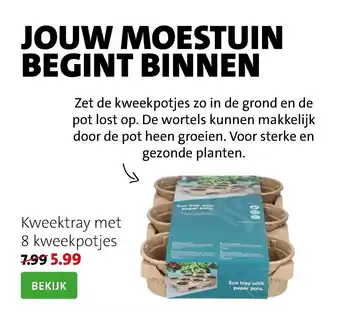 Intratuin Kweektray met 8 kweekpotjes aanbieding