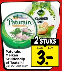Vomar Voordeelmarkt Paturain, Melkan Kruidendip of Tzatziki aanbieding