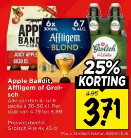 Vomar Voordeelmarkt Apple Bandit, Affligem of Grolsch aanbieding
