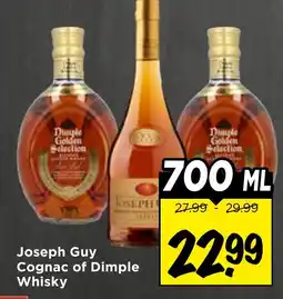 Vomar Voordeelmarkt Joseph Guy Cognac of Dimple Whisky aanbieding