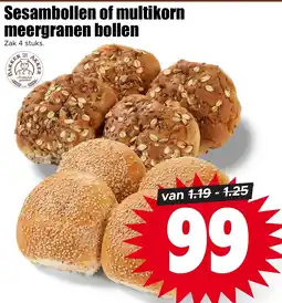 Dirk Bakker van der Akker sesambollen of multikorn meergranen bollen aanbieding