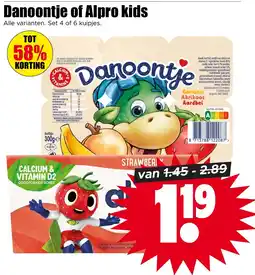 Dirk Danoontje of Alpro kids aanbieding
