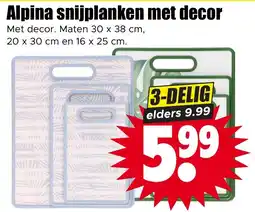 Dirk Alpina snijplanken met decor aanbieding