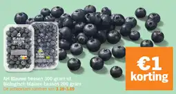 Albert Heijn AH Blauwe bessen 300 g of Biologisch blauwe bessen 200 g aanbieding