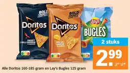 Albert Heijn Alle Doritos en Lay's Bugles aanbieding