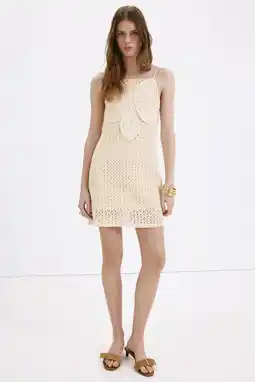 Wehkamp Mango korte gehaakte bohemian zomerjurk - beige aanbieding