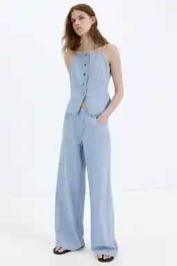 Wehkamp Mango denim mouwloze top - lichtblauw denim aanbieding