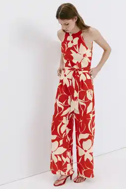 Wehkamp Mango gebloemde jumpsuit - rood aanbieding