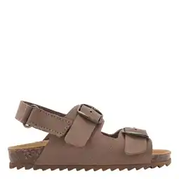 Wehkamp Mango Kids Peuter/Kleuter leren sandalen bruin aanbieding