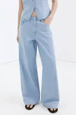 Wehkamp Mango wide leg jeans - lichtblauw aanbieding