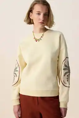 Wehkamp Sissy-Boy sweater lichtgeel broderie aanbieding