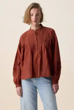 Wehkamp Sissy-Boy blousetop roodbruin broderie aanbieding