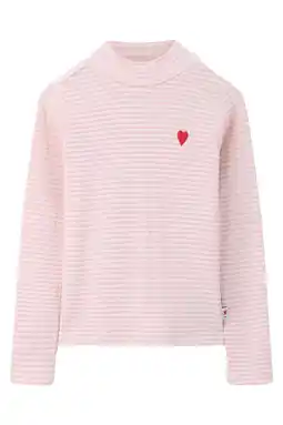 Wehkamp Sissy-Boy gestreepte longsleeve lichtroze rib gebreid aanbieding