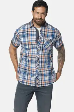 Wehkamp Jan Vanderstorm casual overhemd WIKTHOR Plus Size blauw aanbieding