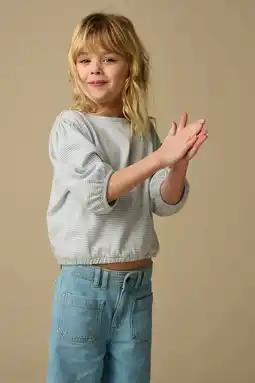 Wehkamp Sissy-Boy gestreepte blousetop lichtblauw aanbieding