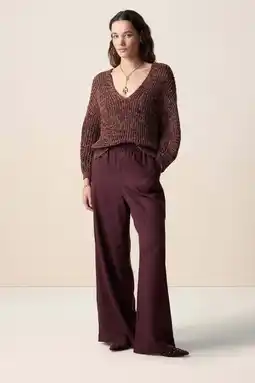 Wehkamp Sissy-Boy gebreide trui donkerrood/goud aanbieding