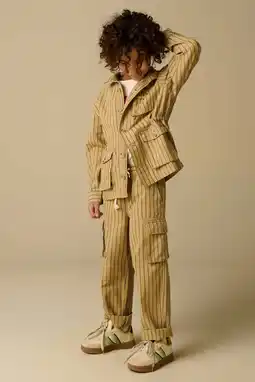 Wehkamp Sissy-Boy gestreepte casual broek lichtbruin aanbieding
