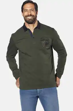 Wehkamp Jan Vanderstorm loose polo OLSLAND Plus Size olijfgroen aanbieding