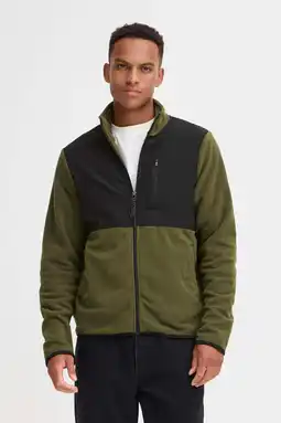 Wehkamp Blend fleece fleecevest groen aanbieding