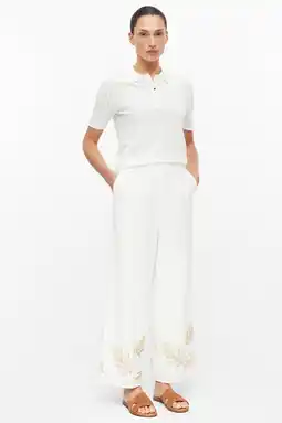 Wehkamp s.Oliver BLACK LABEL wide leg regularwaist broek wit aanbieding