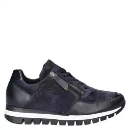 Wehkamp Gabor Comfort Optifit leren sneakers met dierenprint - donkerblauw aanbieding