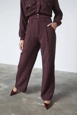 Wehkamp SisterS Point wide leg highwaist pantalon donkerrood aanbieding