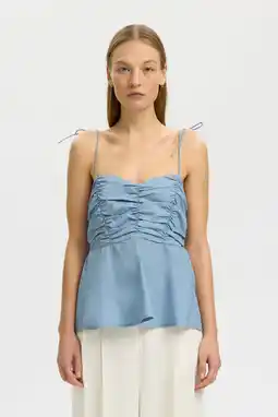 Wehkamp Selected peplum top lichtblauw aanbieding