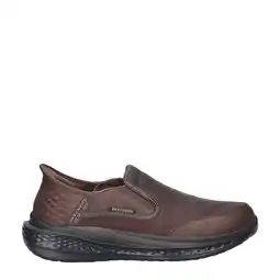 Wehkamp Skechers Slade leren slip-on sneakers bruin aanbieding