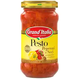 PLUS Grand'Italia Pasta pesto peperoni e noci aanbieding