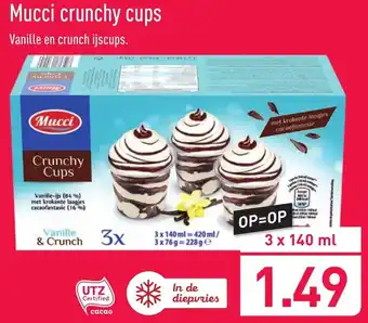 ALDI Mucci crunchy cups 3x140ml aanbieding