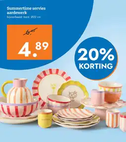 Blokker Summertime servies aardewerk aanbieding